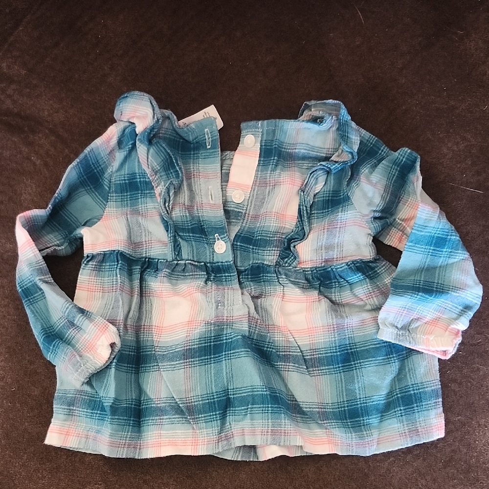 Carter's Blue and Pink Plaid Kids Shirt